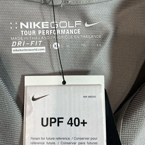 NWT Nike Golf Performance Stretch Cotton UPF 40 Sun Men's Gray Polo Shirt - Picture 5 of 8